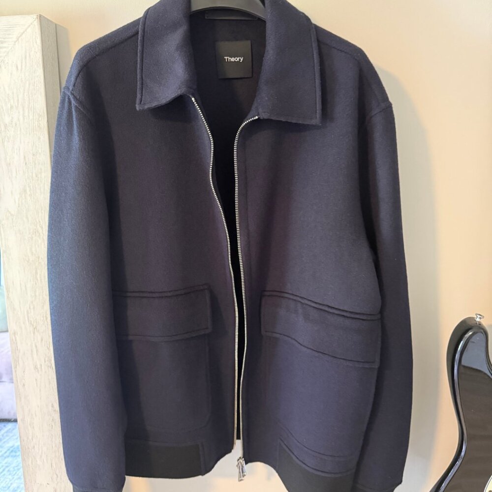 Theory - Sean Jacket in Double-Face Wool-Cashmere - Medium - Navy Blue